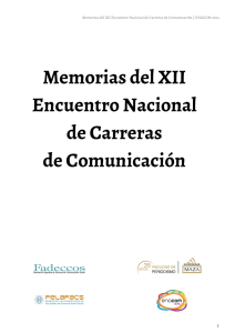 Memorias del XII Encuentro Nacional de Carreras de Comunicación