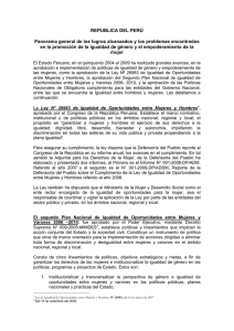 REPUBLICA DEL PERÚ Panorama general de los logros