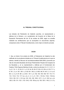AL TRIBUNAL CONSTITUCIONAL Los letrados del Parlamento de