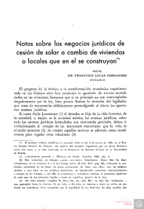 Notas sobre los negocios jurídicos de cesión de solar a cambio de