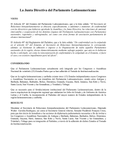 Resolución de la Junta Directiva del Parlamento Latinoamericano