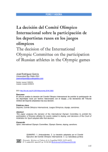 La decisión del Comité Olímpico Internacional