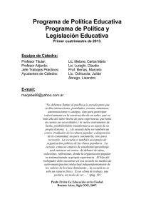 Programa de Política Educativa Programa de Política y Legislación