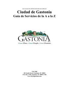 Ciudad de Gastonia Guía de Servicios de la A a la Z
