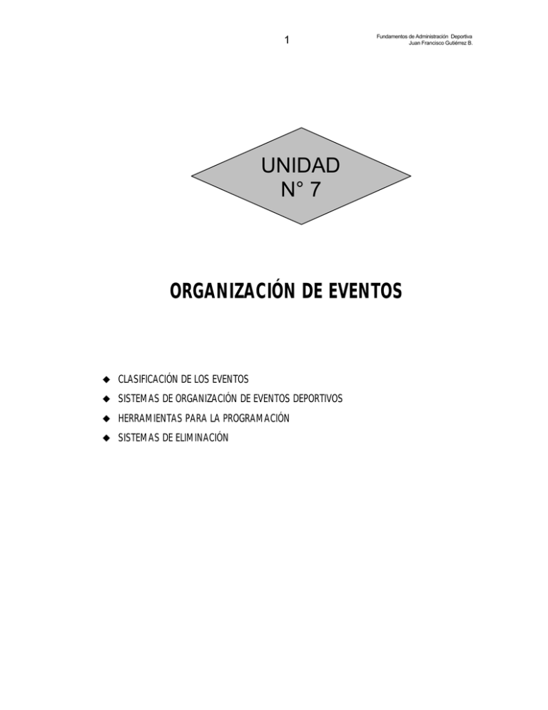 ORGANIZACIÓN DE EVENTOS UNIDAD N° 7