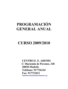 PROGRAMACIÓN GENERAL ANUAL CURSO 2009/2010 CENTRO