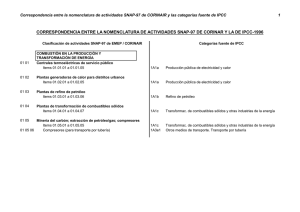 Correspondencia nomenclaturas SNAP