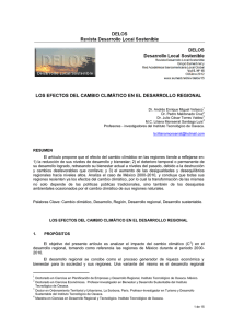 los efectos del cambio climático en el desarrollo regional