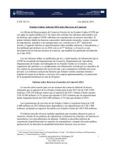 Informe de Barreras al Comercio en Estados Unidos 2014