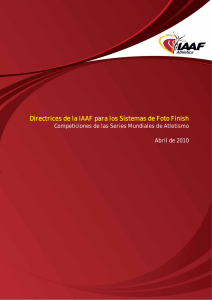 Directrices de la IAAF para los Sistemas de Foto Finish