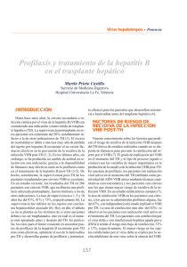 157 Profilaxis y tratamiento de la hepatitis B en el trasplante hepático