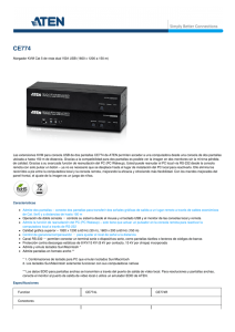 Alargador KVM Cat 5 de vista dual VGA USB (1600 x 1200 a 150 m
