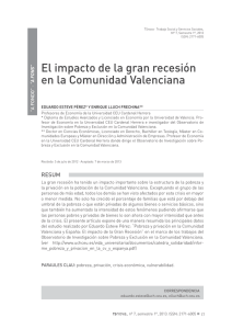 El impacto de la gran recesión en la Comunidad Valenciana
