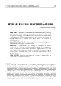 ESTADOS DE EXCEPCIÓN CONSTITUCIONAL EN CHILE