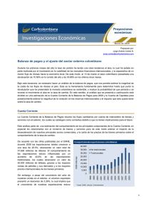 Balanza de pagos y el ajuste del sector externo colombiano