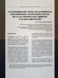 la contaminación visual en la normativa costarricense. un encuadre