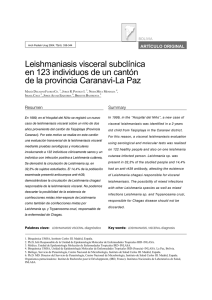 Leishmaniasis visceral subclínica en 123 individuos de un cantón
