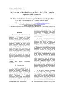 Modelación y Simulación de un Robot de 3 GDL Usando