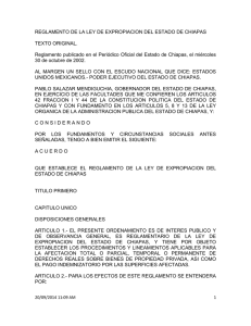 reglamento de la ley de expropiacion del estado de chiapas