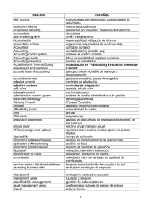 Glossary of English-Spanish Translations / Glosario de Tradución