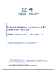 Diseño institucional y articulación del federalismo educativo
