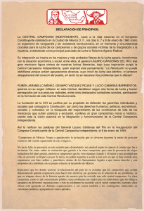 DECLARACIÓN DE PRINCIPIOS: La CENTRAL CAMPESINA