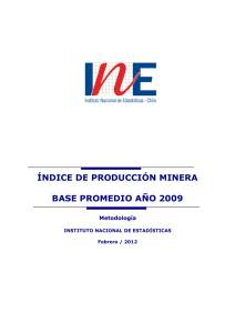 ndice de producción minera base promedio año 2009