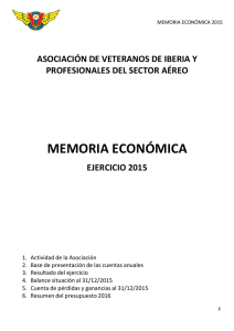 memoria económica - Asociación de Veteranos de Iberia