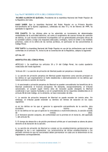 Ley No.87 MODIFICATIVA DEL CODIGO PENAL