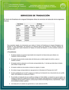 servicios de traducción - Universidad Juárez Autónoma de Tabasco
