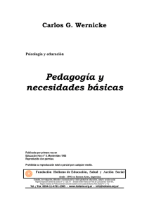 Psicolog&iacute;a y educaci&oacute;n - Pedagog&iacute;a y necesidades b&aacute;sicas