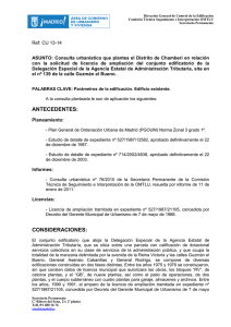 CU 13-14 Consulta urbanística que plantea el Distrito de Chamberí