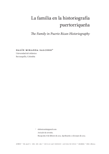 La familia en la historiografía puertorriqueña