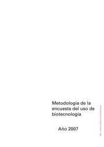 Metodología de biotecnología - Instituto Nacional de Estadística