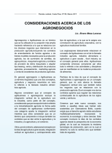 Consideraciones acerca de los agronegocios Lic. Álvaro Meza