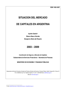 situacion del mercado de capitales en argentina 2003 – 2009
