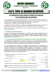 SICAM-SABADELL I.R.P.F. 2015: EL SALARIO EN ESPECIE 2015