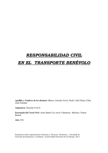 RESPONSABILIDAD CIVIL EN EL TRANSPORTE BENÉVOLO
