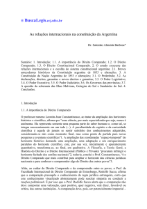 As relações internacionais na constituição da Argentina