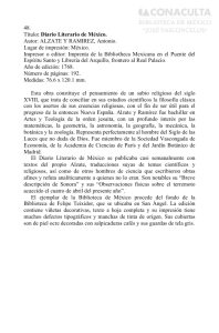 48. Título: Diario Literario de México. Autor: ALZATE Y RAMIREZ