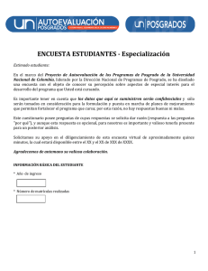 ENCUESTA ESTUDIANTES - Especialización