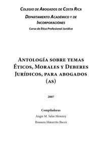 Antología sobre temas Éticos, Morales y Deberes Jurídicos, para
