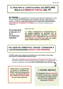 PSOE lleva amnistía al Constitucional