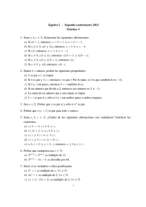´AlgebraI - Segundocuatrimestre2013 Práctico 3 1. Sean a, b, c ∈ Z