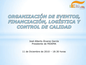 Organización de Eventos, financiación, logística y control