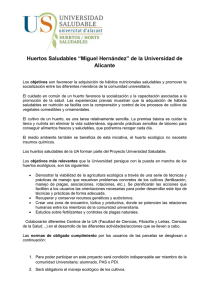 Huertos Saludables “Miguel Hernández” de la Universidad de Alicante