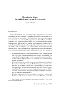 El multiculturalismo: libertad individual y grupo de pertenencia