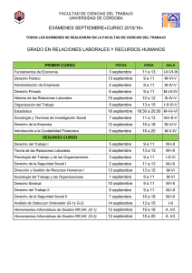 exámenes septiembre - Universidad de Córdoba