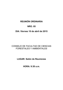 Reunión ordinaria Nro. 05 del 10-04-2015