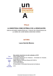 TÍTULO LA SINESTESIA COMO ESTÍMULO DE LA RENOVACIÓN